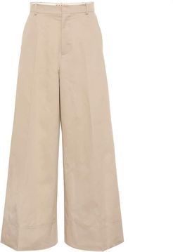 High-rise cotton and linen pants