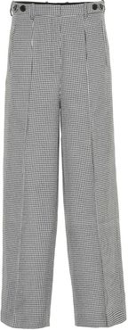 Houndstooth wide-leg pants