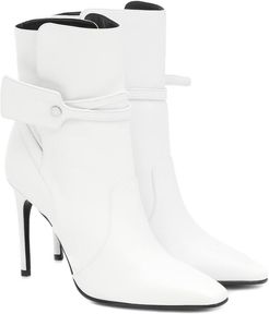 Ziptie leather ankle boots