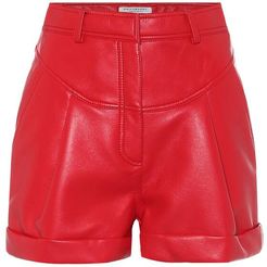 High-rise faux-leather shorts
