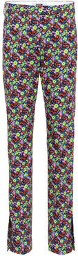Floral-printed cotton trousers