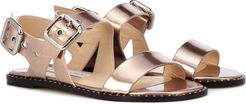 Astrid Flat metallic leather sandals