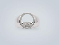 Oval open sterling silver ring