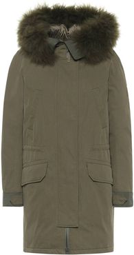 Army shearling-trimmed down parka