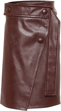 High-rise faux leather midi skirt