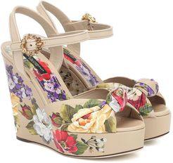 Bianca floral wedge sandals