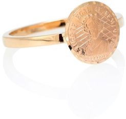 Louise dâOr Coin 18kt gold pinkie ring