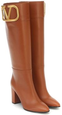 Supervee knee-high leather boots