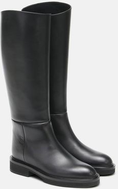Derby leather knee-high boots