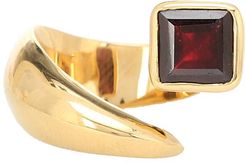 Alien gold-vermeil ring with garnet