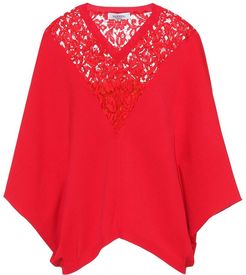 lace-trimmed poncho