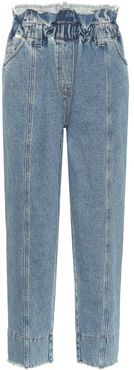 Paperbag high-rise tapered jeans