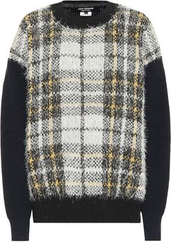 Checked wool-blend sweater