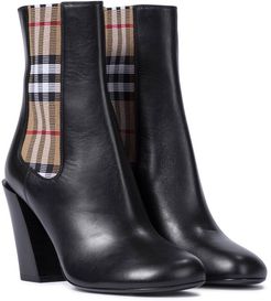 Vintage Check leather ankle boots