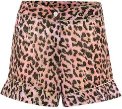 High-rise printed cotton shorts