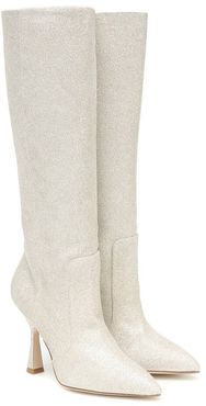 Parton embellished knee-high boots