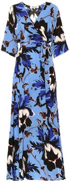 Printed silk maxi dress