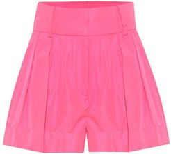 high-rise wide-leg taffeta shorts