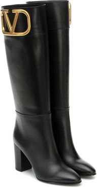 Supervee leather knee-high boots