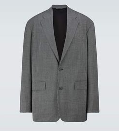 Checked boxy single-breasted blazer