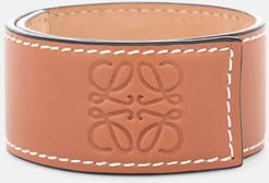 Anagram leather snap bracelet