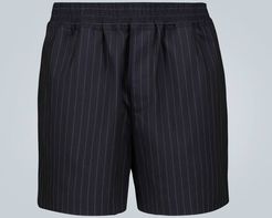 Pinstriped cotton-blend shorts