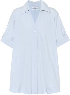 Cotton-blend poplin shirt