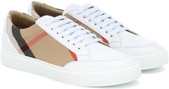 House Check leather-trimmed sneakers