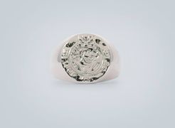 Silk coin ring in sterling silver