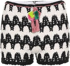 Zebra crocheted cotton shorts