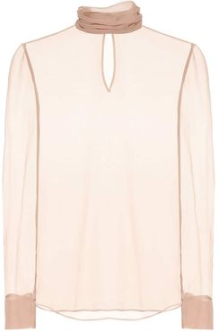 silk chiffon turtleneck top