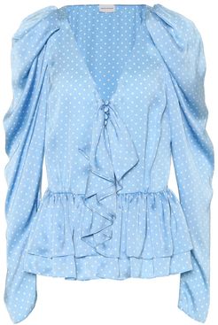 Cefalu polka-dot silk blouse