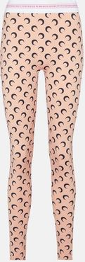 Printed stretch-jersey tights