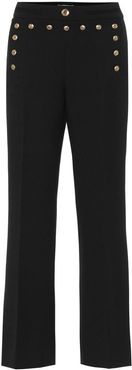 Mid-rise flared wool pants