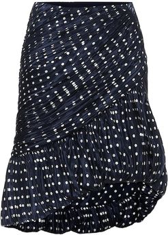 Polka-dot silk skirt