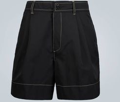 Double-pleated shorts