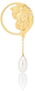 Madame Tallien 18kt gold plated single earring with pearl