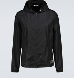 nylon hooded jacket with logo