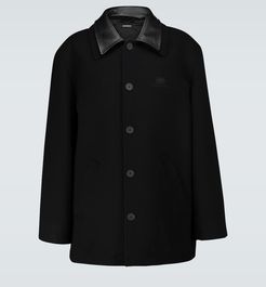 Double collar wool jacket