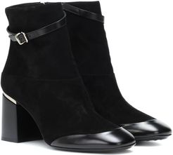 Leather and suede ankle boots