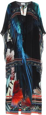 Embellished floral silk kaftan