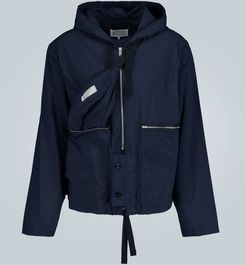 Technical fabric hooded jacket