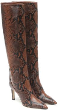 Mavis 85 snake-effect knee-high boots