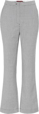 Houndstooth wool-blend pants