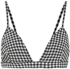 Seersucker triangle bikini top
