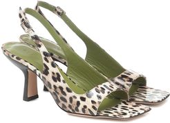 Lopez leopard-print leather sandals
