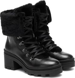 Belgrade leather and shearling ankle boots