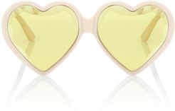 Heart-frame acetate sunglasses