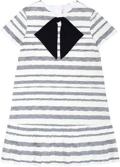 Striped cotton-blend dress