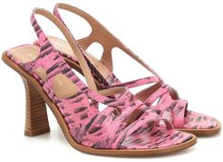 Maya lizard-effect leather sandals